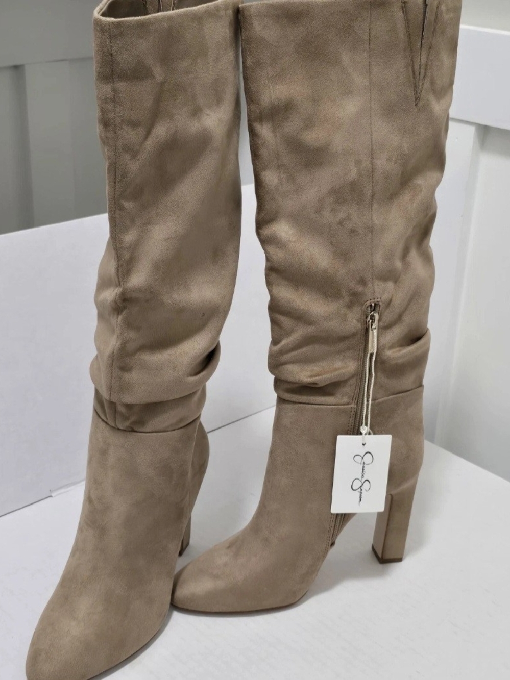 Woman's Boots Jessica Simpson Minerva Suede Tan Boots  sz 7.5 NWT